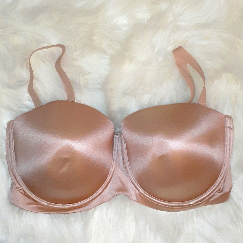 NWOT Auden 38DDD Lightly Lined Strapless Bra Tan